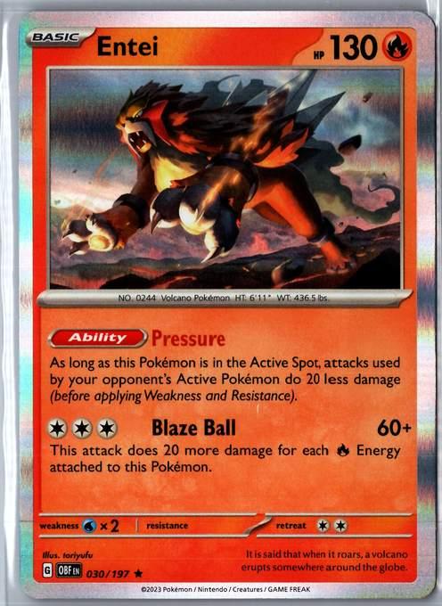 Entei - SV03: Obsidian Flames 030/197 front scan