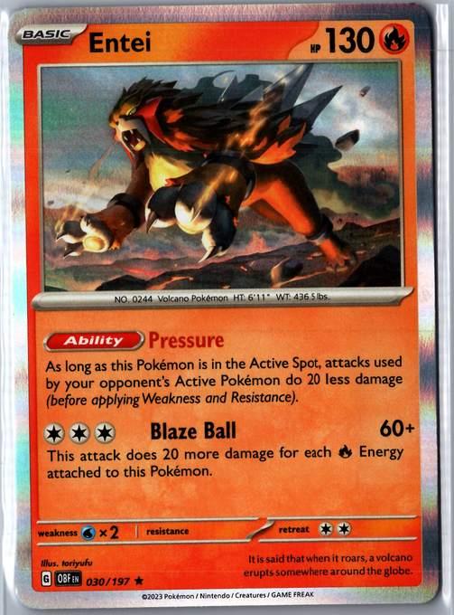Entei - SV03: Obsidian Flames 030/197 front scan